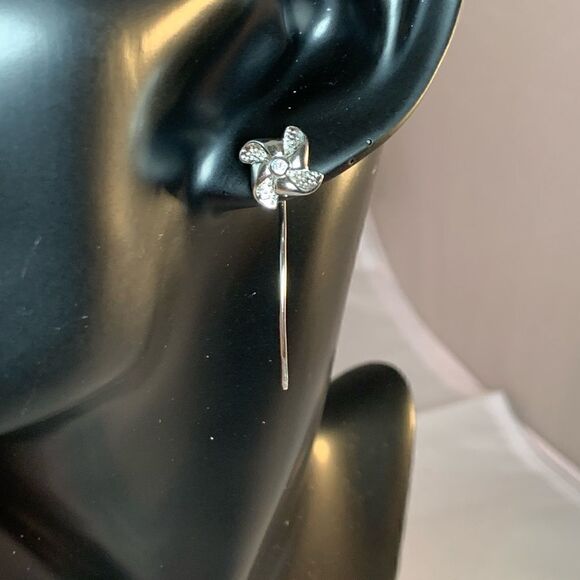 Sterling Silver Windmill Stud Earrings Tassel Earrings Dangles for Women… - Picture 3 of 9